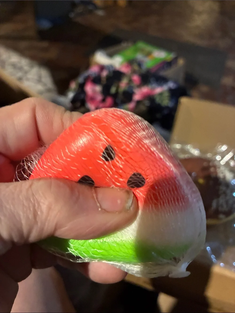 Chocolate Donut Squishy Toy with Watermelon squishy